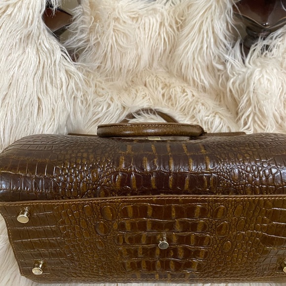 Brown Croc leather handbag - Picture 4 of 6
